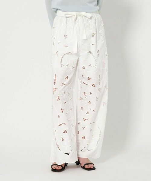 BEAUTY & YOUTH UNITED ARROWS/ビューティー&ユース ユナイテッドアローズ コットン エンブロイダリー ワイドイージーパンツ OFF WHITE S BEAUTY & YOUTH UNITED ARROWS/ビューティー&ユース ユナイテッドアローズ コットン エンブロイダリー ワイドイージーパンツ OFF WHITE S