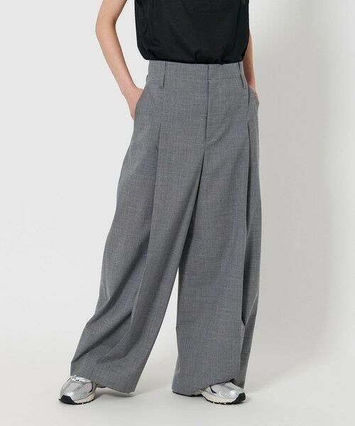 BEAUTY & YOUTH UNITED ARROWS/ビューティー&ユース ユナイテッドアローズ ハイウエスト タック ワイドパンツ MD. GRAY M BEAUTY & YOUTH UNITED ARROWS/ビューティー&ユース ユナイテッドアローズ ハイウエスト タック ワイドパンツ MD. GRAY M