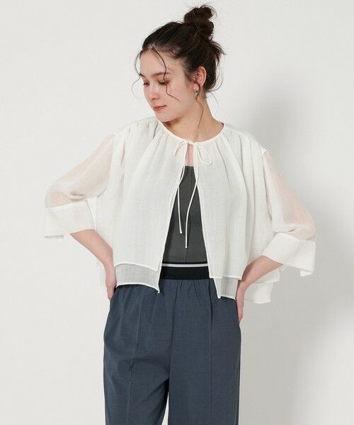 BEAUTY & YOUTH UNITED ARROWS/ビューティー&ユース ユナイテッドアローズ フロントリボン ティアード シャツ WHITE FREE BEAUTY & YOUTH UNITED ARROWS/ビューティー&ユース ユナイテッドアローズ フロントリボン ティアード シャツ WHITE FREE