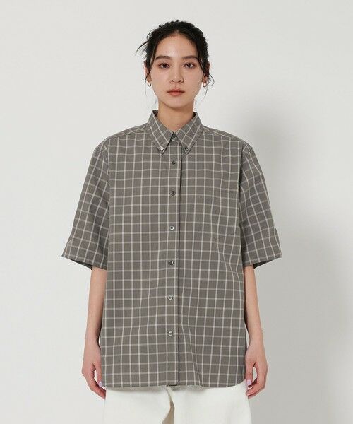 Beauty&Youth シアサッカー　チェック柄ショートスリーブセットアップ Beauty&Youth シアサッカー チェック柄ショートスリーブセットアップ