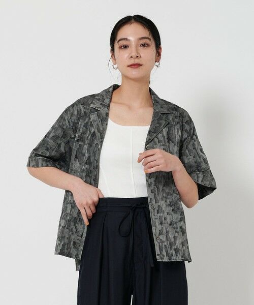 BEAUTY & YOUTH UNITED ARROWS/ビューティー&ユース ユナイテッドアローズ ジャガード パイピングシャツ BLACK FREE BEAUTY & YOUTH UNITED ARROWS/ビューティー&ユース ユナイテッドアローズ ジャガード パイピングシャツ BLACK FREE