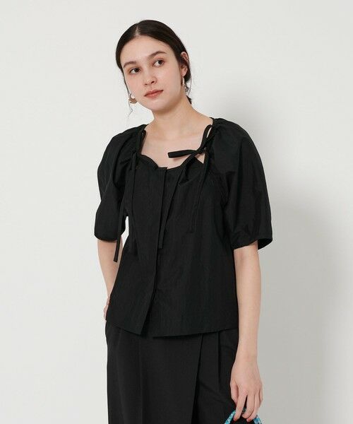 BEAUTY & YOUTH UNITED ARROWS/ビューティー&ユース ユナイテッドアローズ リボン ギャザー ブラウス BLACK FREE BEAUTY & YOUTH UNITED ARROWS/ビューティー&ユース ユナイテッドアローズ リボン ギャザー ブラウス BLACK FREE
