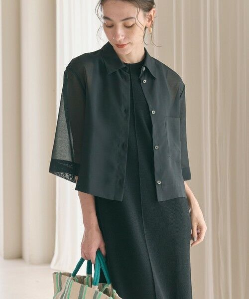 BEAUTY&YOUTH UNITED ARROWS / ビューティー&ユース ユナイテッドアローズ シャツ・ブラウス | ポリエステル オーガンジー シャツ -ウォッシャブル- | 詳細4