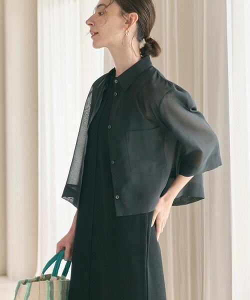 BEAUTY&YOUTH UNITED ARROWS / ビューティー&ユース ユナイテッドアローズ シャツ・ブラウス | ポリエステル オーガンジー シャツ -ウォッシャブル- | 詳細6