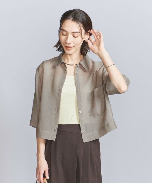 BEAUTY&YOUTH UNITED ARROWS / ビューティー&ユース ユナイテッドアローズ シャツ・ブラウス | ポリエステル オーガンジー シャツ ウォッシャブル | 詳細14