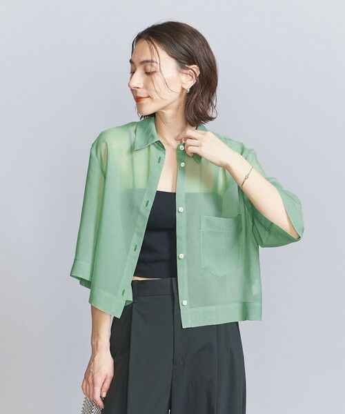 BEAUTY & YOUTH UNITED ARROWS/ビューティー&ユース ユナイテッドアローズ ポリエステル オーガンジー シャツ -ウォッシャブル- KELLY FREE BEAUTY & YOUTH UNITED ARROWS/ビューティー&ユース ユナイテッドアローズ ポリエステル オーガンジー シャツ -ウォッシャブル- KELLY FREE