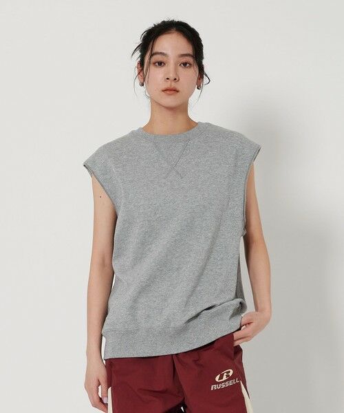 BEAUTY & YOUTH UNITED ARROWS/ビューティー&ユース ユナイテッドアローズ コットン裏毛スウェット ノースリーブトップ LT. GRAY FREE BEAUTY & YOUTH UNITED ARROWS/ビューティー&ユース ユナイテッドアローズ コットン裏毛スウェット ノースリーブトップ LT. GRAY FREE