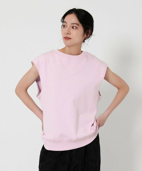 BEAUTY & YOUTH UNITED ARROWS/ビューティー&ユース ユナイテッドアローズ コットン裏毛スウェット ノースリーブトップ LT. PINK FREE BEAUTY & YOUTH UNITED ARROWS/ビューティー&ユース ユナイテッドアローズ コットン裏毛スウェット ノースリーブトップ LT. PINK FREE