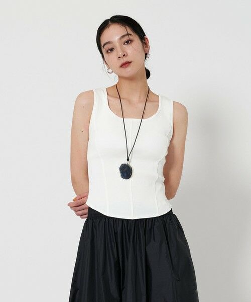 BEAUTY & YOUTH UNITED ARROWS/ビューティー&ユース ユナイテッドアローズ コットン フロントラウンド ブラタンクトップ WHITE FREE BEAUTY & YOUTH UNITED ARROWS/ビューティー&ユース ユナイテッドアローズ コットン フロントラウンド ブラタンクトップ WHITE FREE