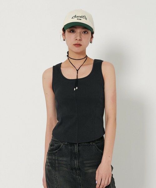 BEAUTY & YOUTH UNITED ARROWS/ビューティー&ユース ユナイテッドアローズ コットン フロントラウンド ブラタンクトップ NAVY FREE BEAUTY & YOUTH UNITED ARROWS/ビューティー&ユース ユナイテッドアローズ コットン フロントラウンド ブラタンクトップ NAVY FREE