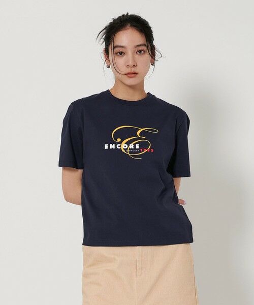 BEAUTY & YOUTH UNITED ARROWS/ビューティー&ユース ユナイテッドアローズ コットン ロゴ Tシャツ NAVY FREE BEAUTY & YOUTH UNITED ARROWS/ビューティー&ユース ユナイテッドアローズ コットン ロゴ Tシャツ NAVY FREE