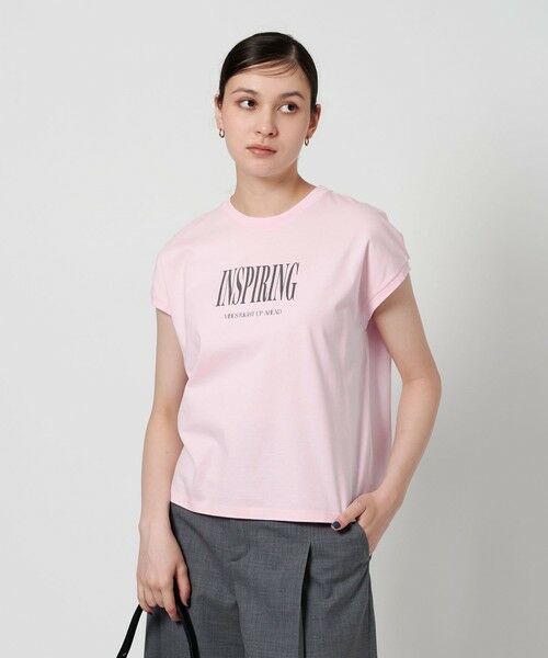 コットン ロゴプリント フレンチスリーブ Tシャツ （カットソー