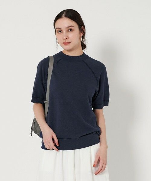 BEAUTY & YOUTH UNITED ARROWS/ビューティー&ユース ユナイテッドアローズ コットン ラグランショートスリーブ スウェットプルオーバー NAVY FREE BEAUTY & YOUTH UNITED ARROWS/ビューティー&ユース ユナイテッドアローズ コットン ラグランショートスリーブ スウェットプルオーバー NAVY FREE