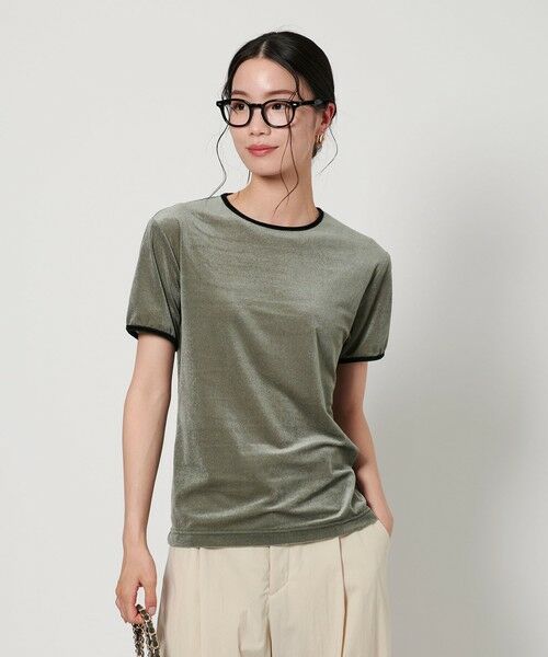 「BEAUTY&YOUTH UNITED ARROWS」 長袖カットソー FREE ライム レディース シアーベロア リンガー Tシャツ （Tシャツ）｜BEAUTY&YOUTH