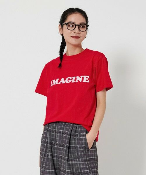 BEAUTY & YOUTH UNITED ARROWS/ビューティー&ユース ユナイテッドアローズ <WORN FREE>プリント Tシャツ RED S BEAUTY & YOUTH UNITED ARROWS/ビューティー&ユース ユナイテッドアローズ <WORN FREE>プリント Tシャツ RED S