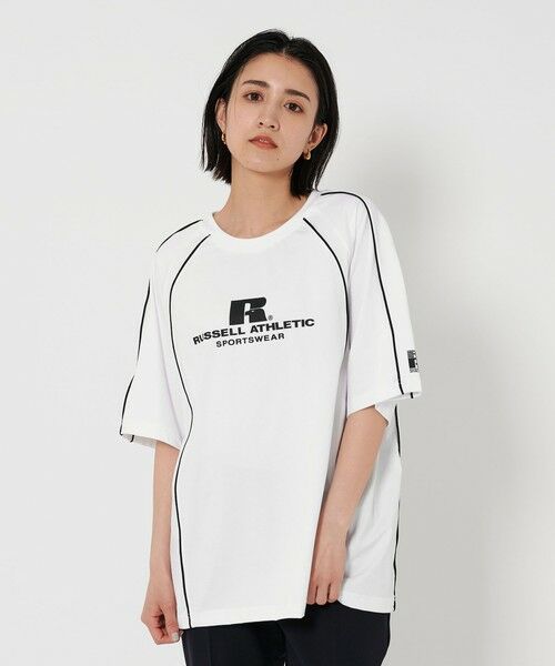 BEAUTY & YOUTH UNITED ARROWS/ビューティー&ユース ユナイテッドアローズ 【別注】<RUSSELL ATHLETIC>ライン ショートスリーブ Tシャツ WHITE FREE BEAUTY & YOUTH UNITED ARROWS/ビューティー&ユース ユナイテッドアローズ 【別注】<RUSSELL ATHLETIC>ライン ショートスリーブ Tシャツ WHITE FREE