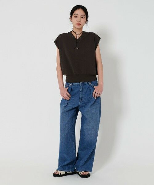 新品BEAUTY&YOUTH Vネック フレンチスリーブ ニット BEAUTY&YOUTH UNITED ARROWS｜Vネック フレンチスリーブ ニット