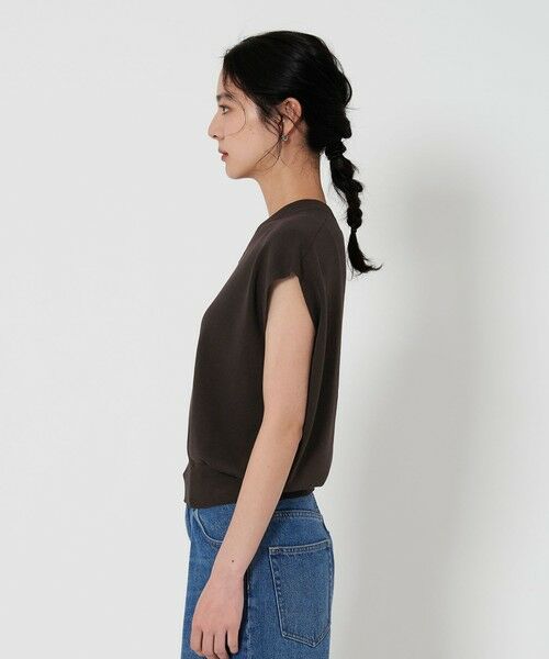 UNITED ARROWS 半袖なニット黒 Vネック フレンチスリーブ ニット -ウォッシャブル- （ニット