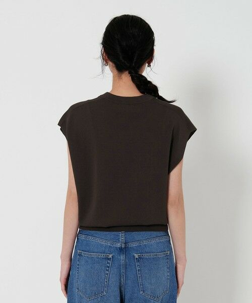 BEAUTY&YOUTH UNITED ARROWS - 【美品】BEAUTY&YOUTH ビューティアンドユース ニット ブラック 黒 サイズ:FREE 24春夏 フレンチスリーブ ニット プルオーバー / 半袖 ハイゲージ ハーフミラノ レーヨン ナイロン ウォッシャブル 【レディース】【中古】 Vネック フレンチスリーブ ニット -ウォッシャブル- （ニット
