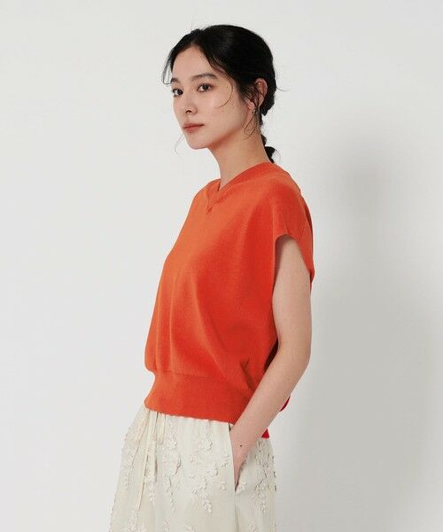 美品✨24年セオリー PKT POPOVER N 洗える フレンチ袖 osharewalker カットソー レディース トップス クルーネック