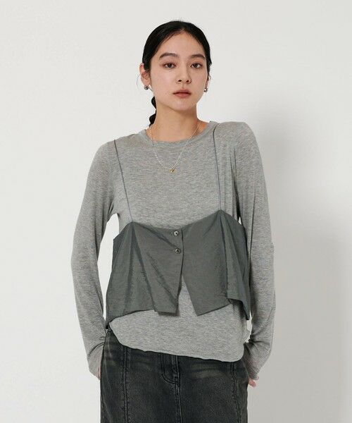 BEAUTY & YOUTH UNITED ARROWS/ビューティー&ユース ユナイテッドアローズ レーヨンナイロン シアー キャミソール -2WAY- DK. GRAY FREE BEAUTY & YOUTH UNITED ARROWS/ビューティー&ユース ユナイテッドアローズ レーヨンナイロン シアー キャミソール -2WAY- DK. GRAY FREE