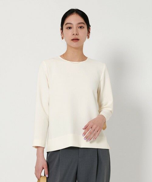 BEAUTY & YOUTH UNITED ARROWS/ビューティー&ユース ユナイテッドアローズ ダブルクロス クルーネック ブラウス OFF WHITE FREE BEAUTY & YOUTH UNITED ARROWS/ビューティー&ユース ユナイテッドアローズ ダブルクロス クルーネック ブラウス OFF WHITE FREE
