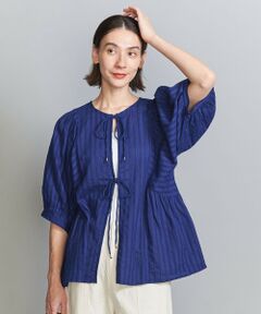 シャツ/ブラウス(長袖/七分) BEAUTY&amp;YOUTH UNITED ARROWS - louren blouse BEAUTY&YOUTH UNITED ARROWS Long Sleeve Shirt L -- BLU Solid