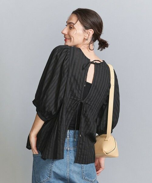 BEAUTY & YOUTH UNITED ARROWS/ビューティー&ユース ユナイテッドアローズ 【WEB限定】コットンドビー リボンブラウス -2WAY/ウォッシャブル- BLACK FREE BEAUTY & YOUTH UNITED ARROWS/ビューティー&ユース ユナイテッドアローズ 【WEB限定】コットンドビー リボンブラウス -2WAY/ウォッシャブル- BLACK FREE
