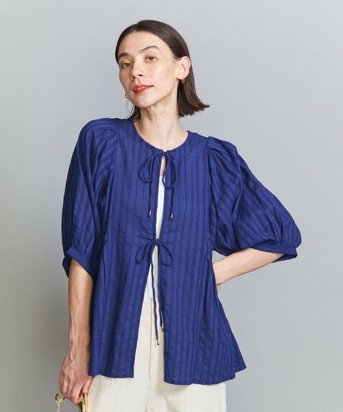 BEAUTY & YOUTH UNITED ARROWS/ビューティー&ユース ユナイテッドアローズ 【WEB限定】コットンドビー リボンブラウス -2WAY/ウォッシャブル- ROYAL FREE BEAUTY & YOUTH UNITED ARROWS/ビューティー&ユース ユナイテッドアローズ 【WEB限定】コットンドビー リボンブラウス -2WAY/ウォッシャブル- ROYAL FREE