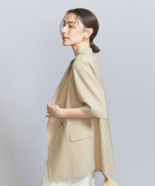【完売品】現行　ユナイテッドアローズ　ダブル ハーフスリーブ ジャケット　M WEB限定】メッシュ ハーフスリーブジャケット ―ウォッシャブル―