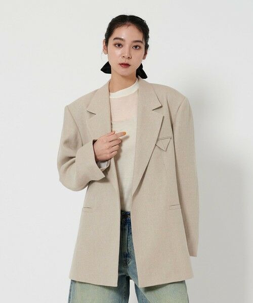 BEAUTY & YOUTH UNITED ARROWS/ビューティー&ユース ユナイテッドアローズ 麻 オーバーサイズ ジャケット BEIGE M BEAUTY & YOUTH UNITED ARROWS/ビューティー&ユース ユナイテッドアローズ 麻 オーバーサイズ ジャケット BEIGE M