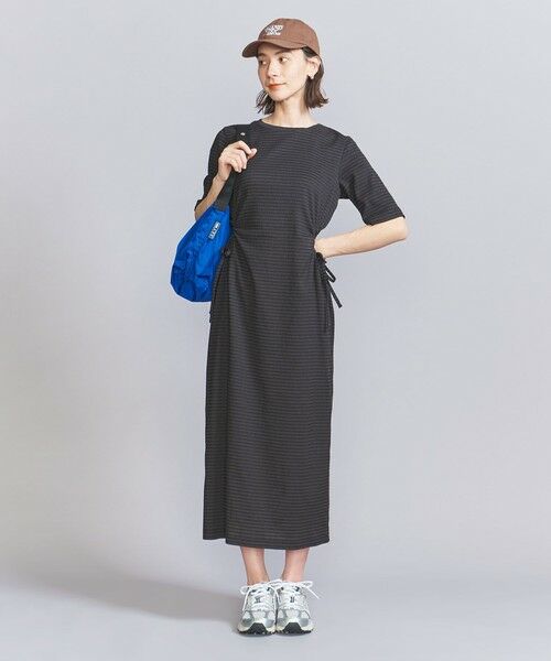 BEAUTY & YOUTH UNITED ARROWS/ビューティー&ユース ユナイテッドアローズ サイドホール ショートスリーブ ワンピース BLACK FREE BEAUTY & YOUTH UNITED ARROWS/ビューティー&ユース ユナイテッドアローズ サイドホール ショートスリーブ ワンピース BLACK FREE