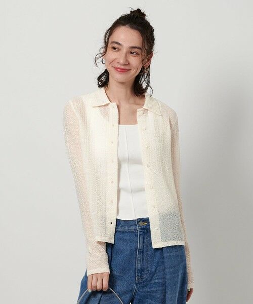 BEAUTY & YOUTH UNITED ARROWS/ビューティー&ユース ユナイテッドアローズ ラッセルレース レギュラーカラー シャツ OFF WHITE FREE BEAUTY & YOUTH UNITED ARROWS/ビューティー&ユース ユナイテッドアローズ ラッセルレース レギュラーカラー シャツ OFF WHITE FREE