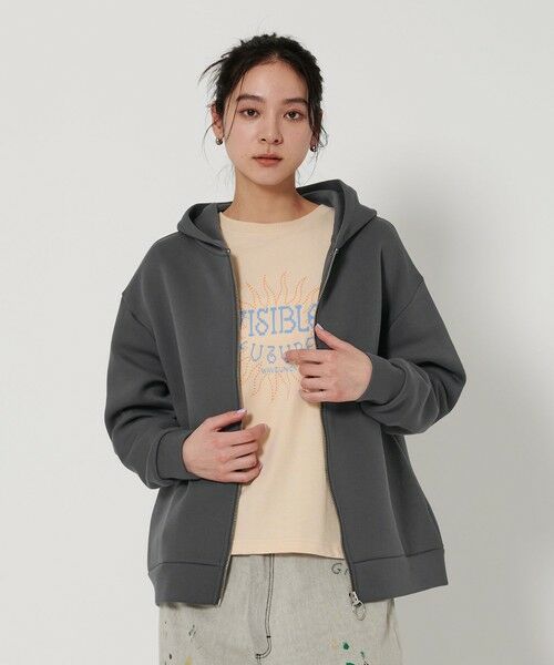 BEAUTY & YOUTH UNITED ARROWS/ビューティー&ユース ユナイテッドアローズ ダンボール ジップ フーディ DK. GRAY FREE BEAUTY & YOUTH UNITED ARROWS/ビューティー&ユース ユナイテッドアローズ ダンボール ジップ フーディ DK. GRAY FREE