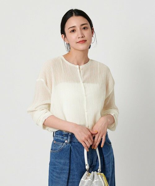 BEAUTY&YOUTH UNITED ARROWS / ビューティー&ユース ユナイテッドアローズ カーディガン・ボレロ | クレープ クルーネックカーディガン | 詳細7