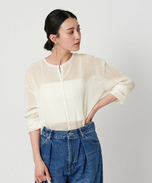 BEAUTY&YOUTH UNITED ARROWS / ビューティー&ユース ユナイテッドアローズ カーディガン・ボレロ | クレープ クルーネックカーディガン | 詳細8