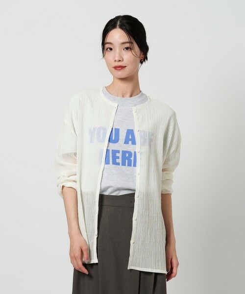 BEAUTY&YOUTH UNITED ARROWS / ビューティー&ユース ユナイテッドアローズ カーディガン・ボレロ | クレープ クルーネックカーディガン | 詳細5