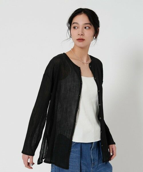 BEAUTY&YOUTH UNITED ARROWS / ビューティー&ユース ユナイテッドアローズ カーディガン・ボレロ | クレープ クルーネックカーディガン | 詳細14