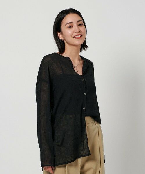 BEAUTY&YOUTH UNITED ARROWS / ビューティー&ユース ユナイテッドアローズ カーディガン・ボレロ | クレープ クルーネックカーディガン | 詳細14