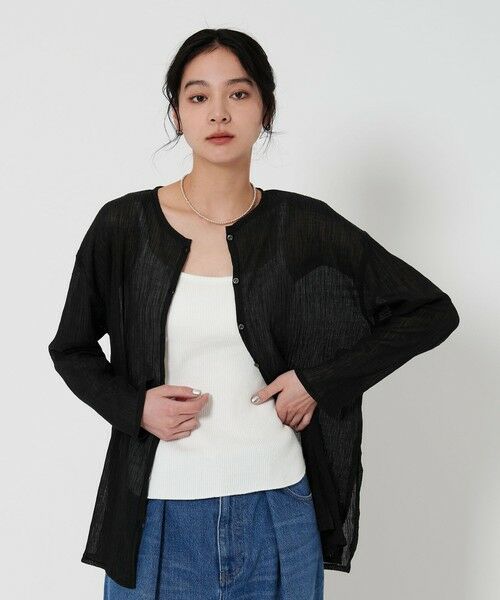 BEAUTY&YOUTH UNITED ARROWS / ビューティー&ユース ユナイテッドアローズ カーディガン・ボレロ | クレープ クルーネックカーディガン | 詳細16