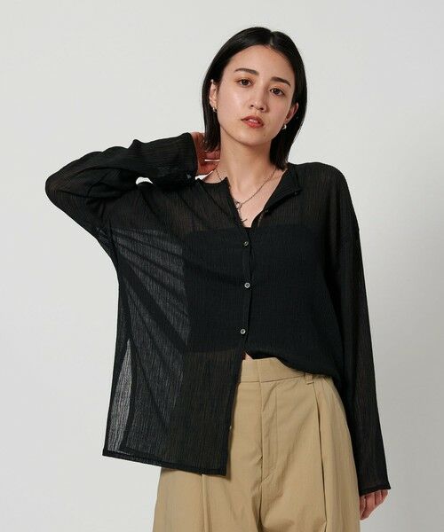 BEAUTY&YOUTH UNITED ARROWS / ビューティー&ユース ユナイテッドアローズ カーディガン・ボレロ | クレープ クルーネックカーディガン | 詳細10
