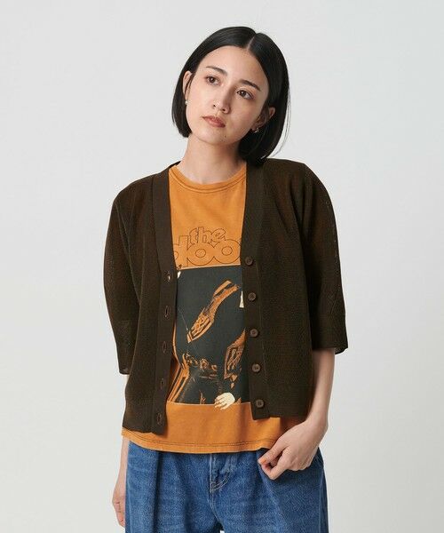 ボレロ風カーディガン セール】 透かし柄ボレロ風カーディガン （カーディガン・ボレロ