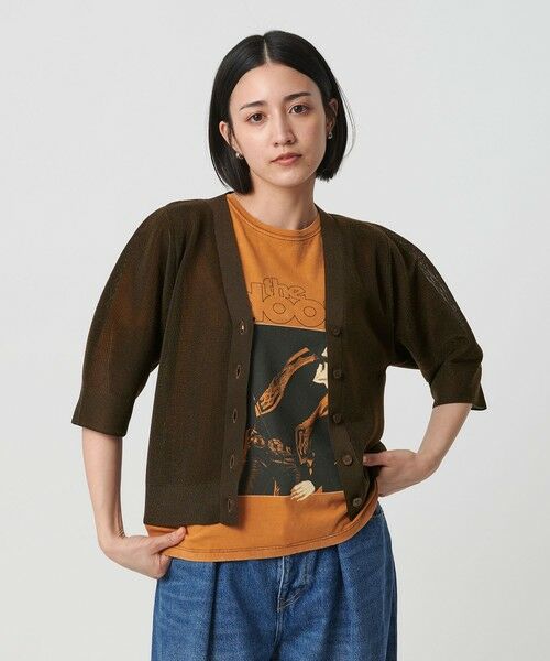 BEAUTY & YOUTH UNITED ARROWS/ビューティー&ユース ユナイテッドアローズ Vネック アゼニット カーディガン -ウォッシャブル- DK. BROWN FREE BEAUTY & YOUTH UNITED ARROWS/ビューティー&ユース ユナイテッドアローズ Vネック アゼニット カーディガン -ウォッシャブル- DK. BROWN FREE