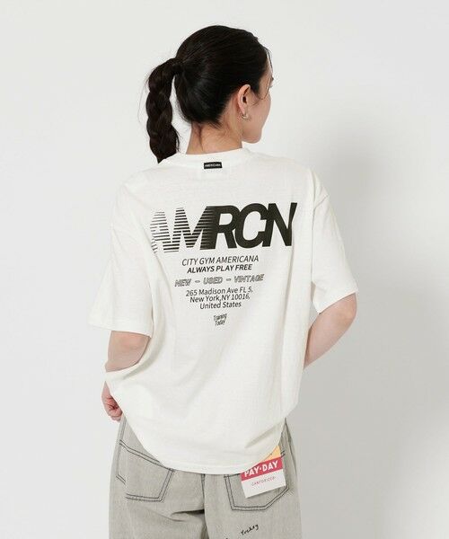BEAUTY & YOUTH UNITED ARROWS/ビューティー&ユース ユナイテッドアローズ <Americana>ロゴプリント Tシャツ WHITE FREE BEAUTY & YOUTH UNITED ARROWS/ビューティー&ユース ユナイテッドアローズ <Americana>ロゴプリント Tシャツ WHITE FREE