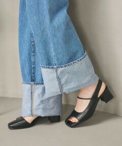 BEAUTY&YOUTH UNITED ARROWS / ビューティー&ユース ユナイテッドアローズ サンダル | レザーライク オープントゥ バックストラップミュール