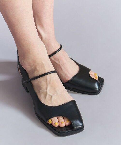 BEAUTY & YOUTH UNITED ARROWS/ビューティー&ユース ユナイテッドアローズ レザーライク オープントゥ バックストラップミュール BLACK 23〜23.5cm(36) BEAUTY & YOUTH UNITED ARROWS/ビューティー&ユース ユナイテッドアローズ レザーライク オープントゥ バックストラップミュール BLACK 23〜23.5cm(36)