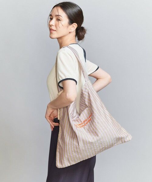 BEAUTY & YOUTH UNITED ARROWS/ビューティー&ユース ユナイテッドアローズ 【別注】<beej>ストライプ エンブロイダリー ショルダーバッグ BEIGE FREE BEAUTY & YOUTH UNITED ARROWS/ビューティー&ユース ユナイテッドアローズ 【別注】<beej>ストライプ エンブロイダリー ショルダーバッグ BEIGE FREE