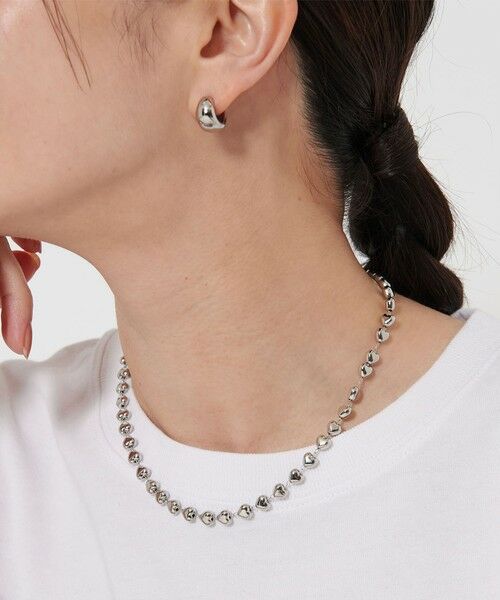 BEAUTY & YOUTH UNITED ARROWS/ビューティー&ユース ユナイテッドアローズ メタルハート ショートネックレス SILVER FREE BEAUTY & YOUTH UNITED ARROWS/ビューティー&ユース ユナイテッドアローズ メタルハート ショートネックレス SILVER FREE