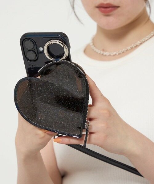 BEAUTY & YOUTH UNITED ARROWS/ビューティー&ユース ユナイテッドアローズ <ajew>PVC HEART PLANET POCKET iPhone16ケース BLACK FREE BEAUTY & YOUTH UNITED ARROWS/ビューティー&ユース ユナイテッドアローズ <ajew>PVC HEART PLANET POCKET iPhone16ケース BLACK FREE