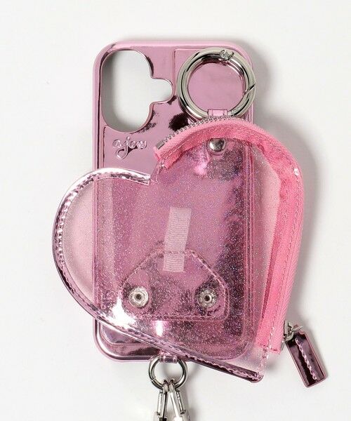 BEAUTY & YOUTH UNITED ARROWS/ビューティー&ユース ユナイテッドアローズ <ajew>PVC HEART PLANET POCKET iPhone16ケース PINK FREE BEAUTY & YOUTH UNITED ARROWS/ビューティー&ユース ユナイテッドアローズ <ajew>PVC HEART PLANET POCKET iPhone16ケース PINK FREE